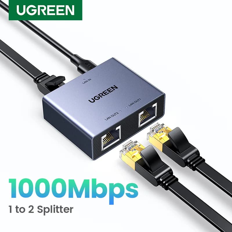 RJ45 Ethernet-Splitter, 1-auf-2 LAN-Adapter
