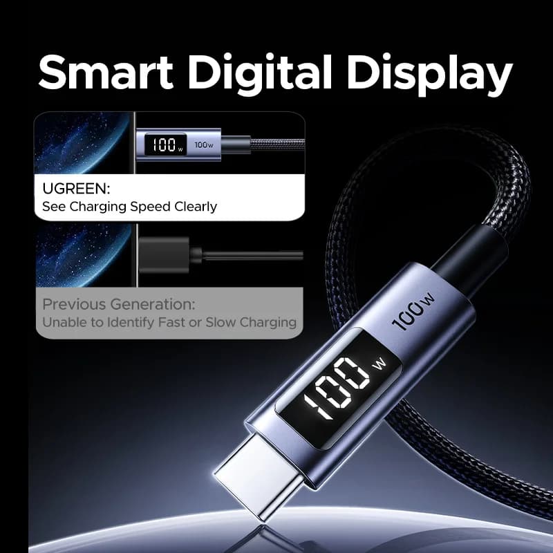 USB-C auf USB-C Kabel, 100W PD mit Digitalanzeige