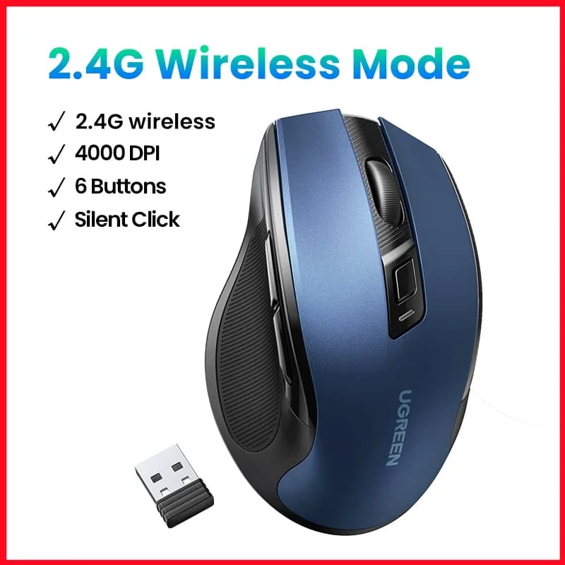 Ergonomische kabellose Maus, Bluetooth, 4000 DPI