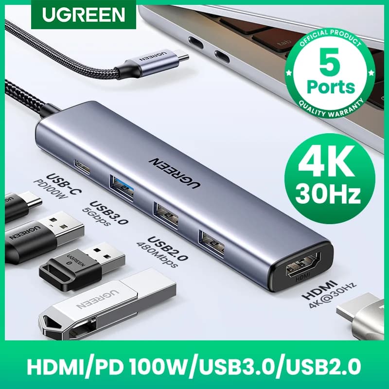 USB-C Hub mit 4K HDMI, SD/TF und 100W PD