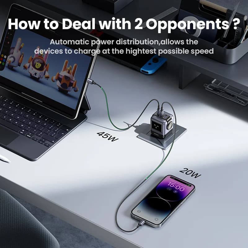 65W GaN USB-C Wandladegerät, US-Stecker