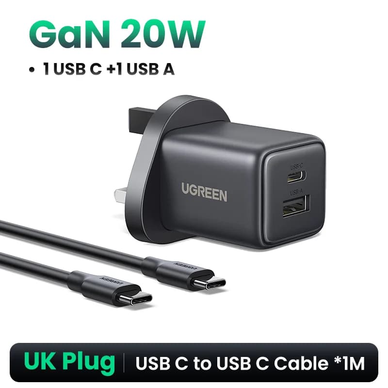 30W Mini GaN USB-C Schnellladegerät mit UK-Stecker