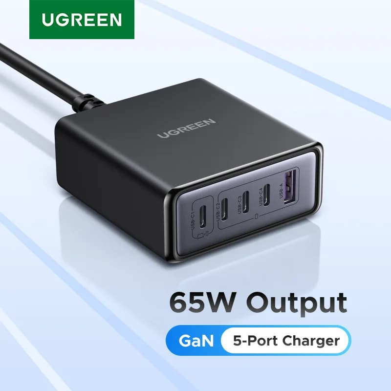 65W-100W 5-in-1 GaN Desktop-Ladegerät mit PD und QC