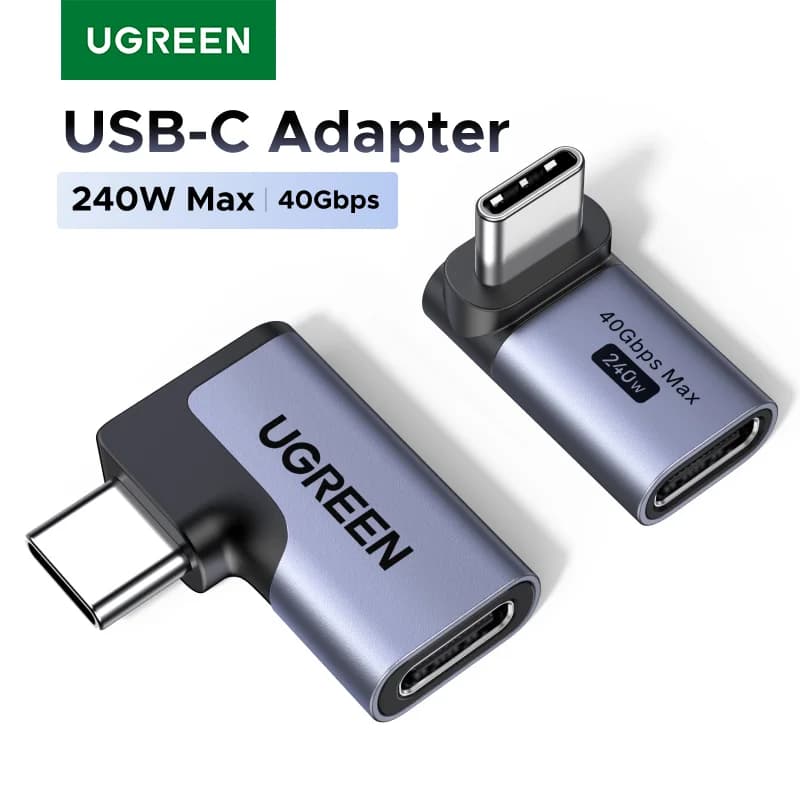 2er-Pack Abgewinkelter USB-C auf USB-C Adapter