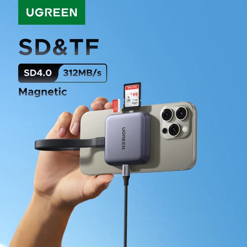 Magnetischer USB-C SD- und TF-Kartenleser, 312MB/s