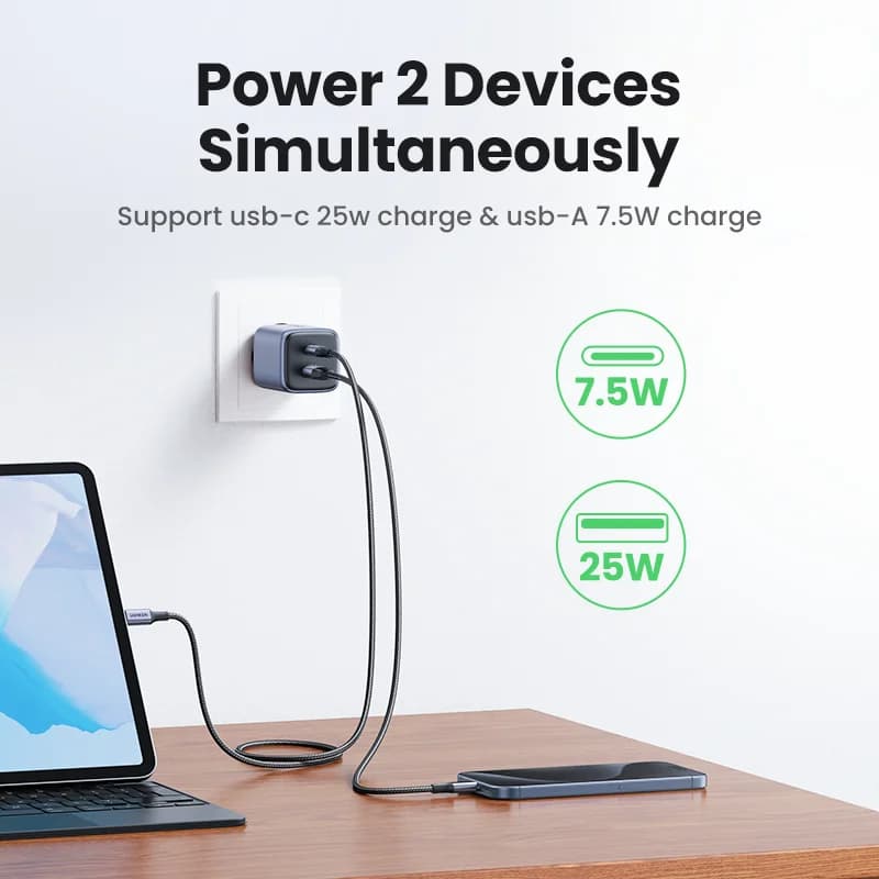 35W GaN USB-C Schnellladegerät für Wandsteckdose