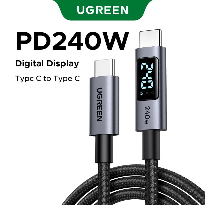 USB-C auf USB-C Kabel, 240W PD3.1, Digitalanzeige