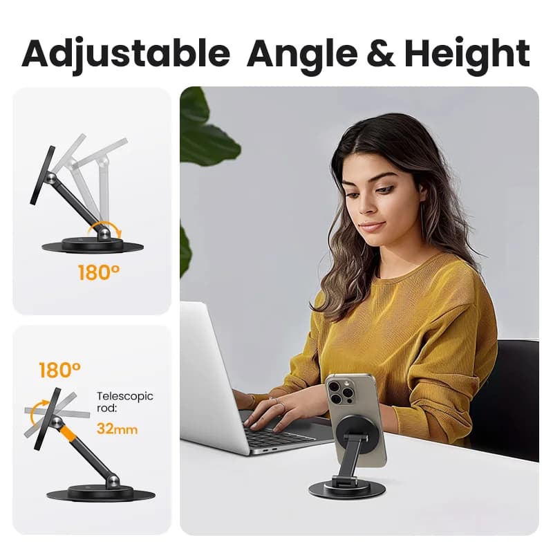Magnetischer Aluminium-Handyständer, 360° Drehbar