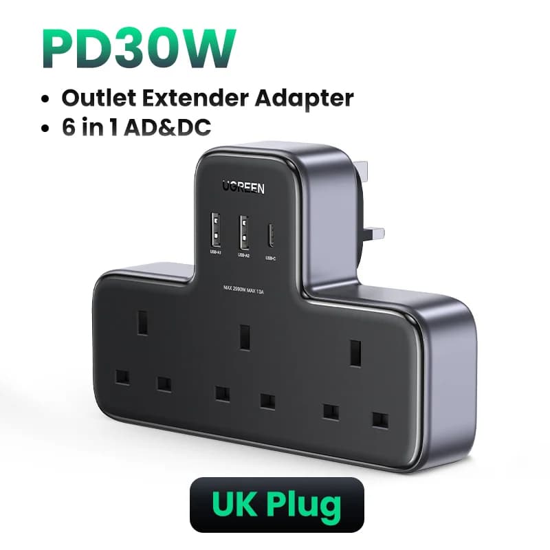 30W UK-Stecker Tischladegerät Mehrfachsteckdose