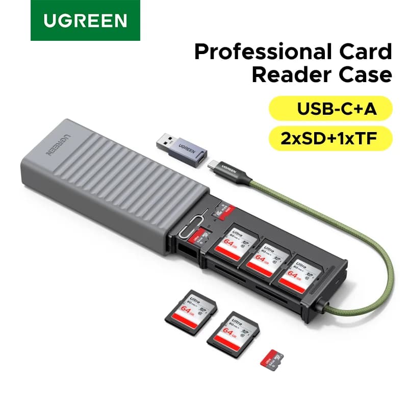 12-Slot USB-C SD/TF Kartenleser und Hülle