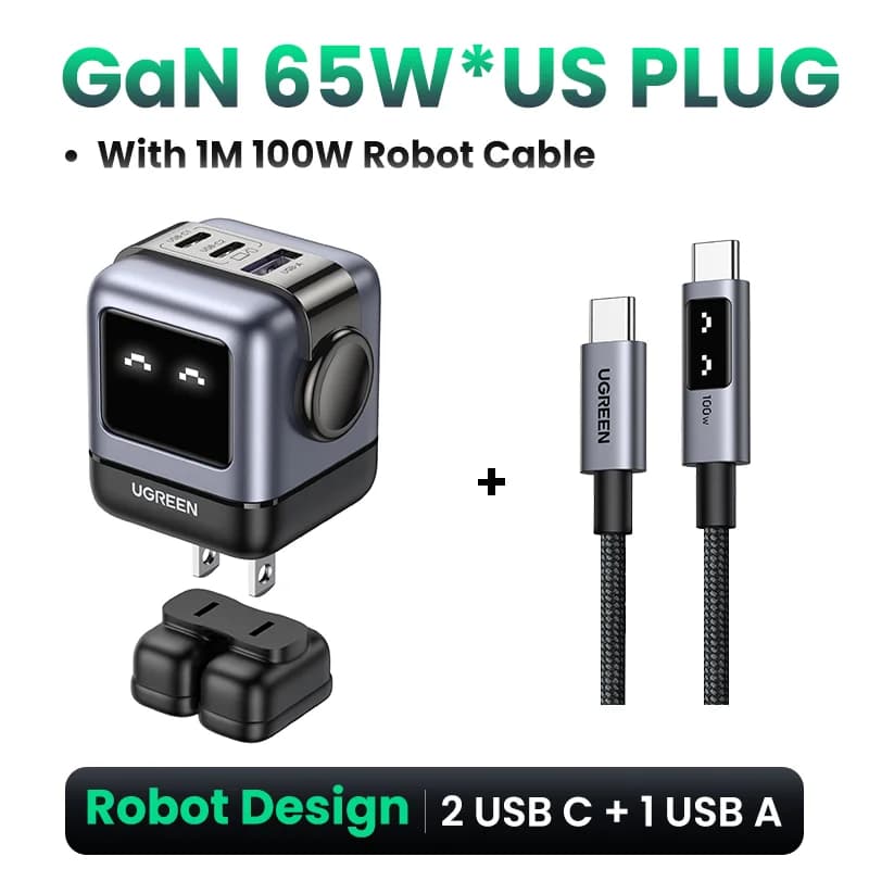 65W GaN USB-C Wandladegerät, US-Stecker