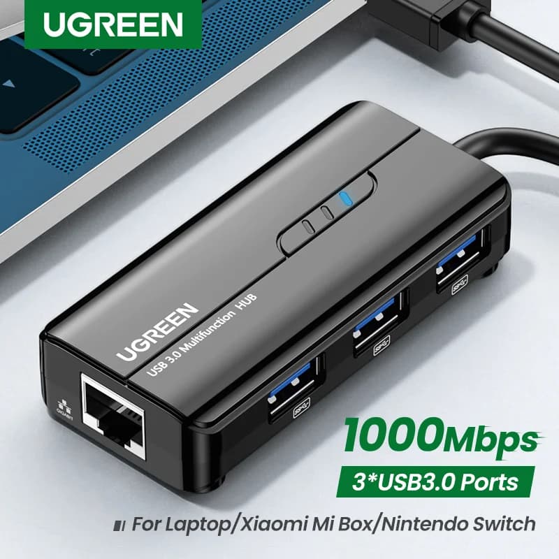 USB 3.0 auf Gigabit Ethernet Adapter mit Hub