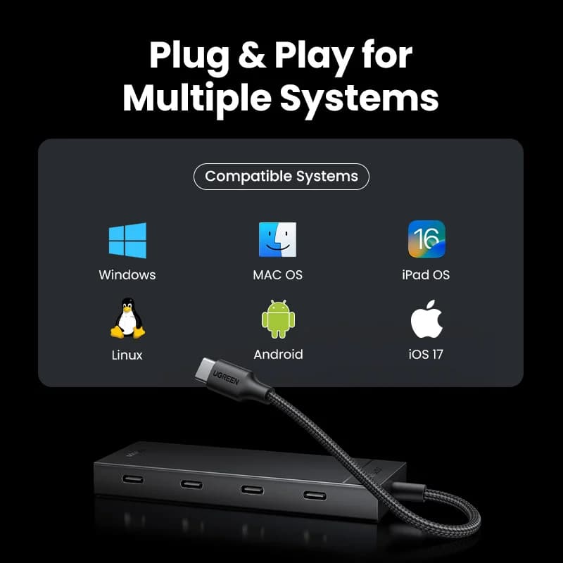 USB-C Hub 4-Port 10Gbps Typ-C Adapter