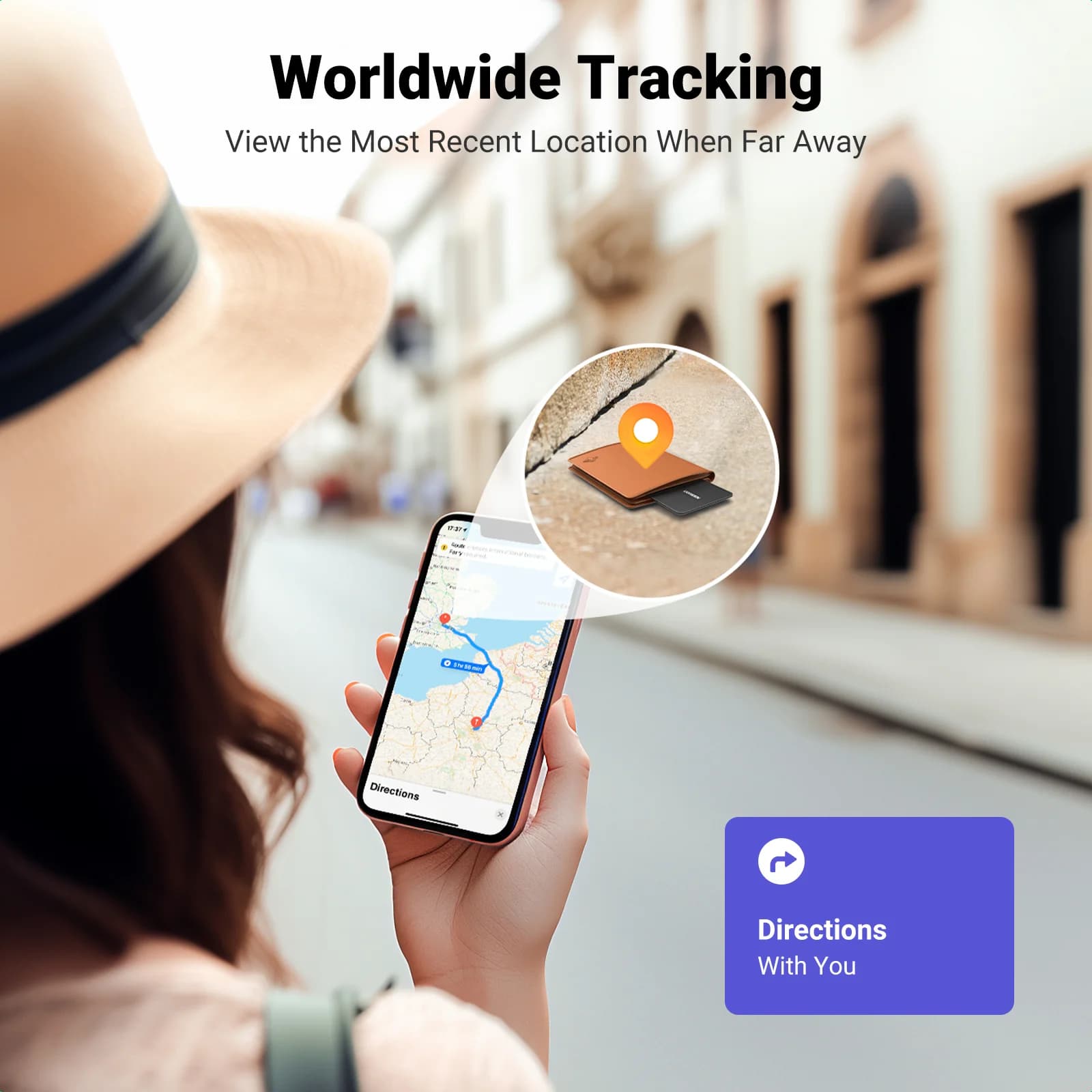 Kartenförmiger Bluetooth Smart Tag Tracker für iOS