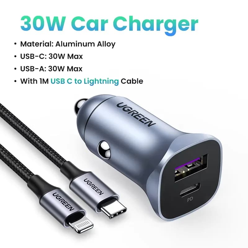 USB-C Auto-Ladegerät mit Schnellladung