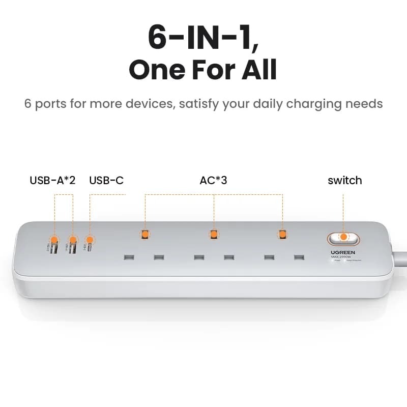 30W Desktop-Ladesteckdosenleiste mit UK-Stecker