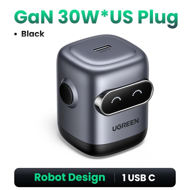 65W GaN Schnellladegerät, Roboter-Design, US-Stecker