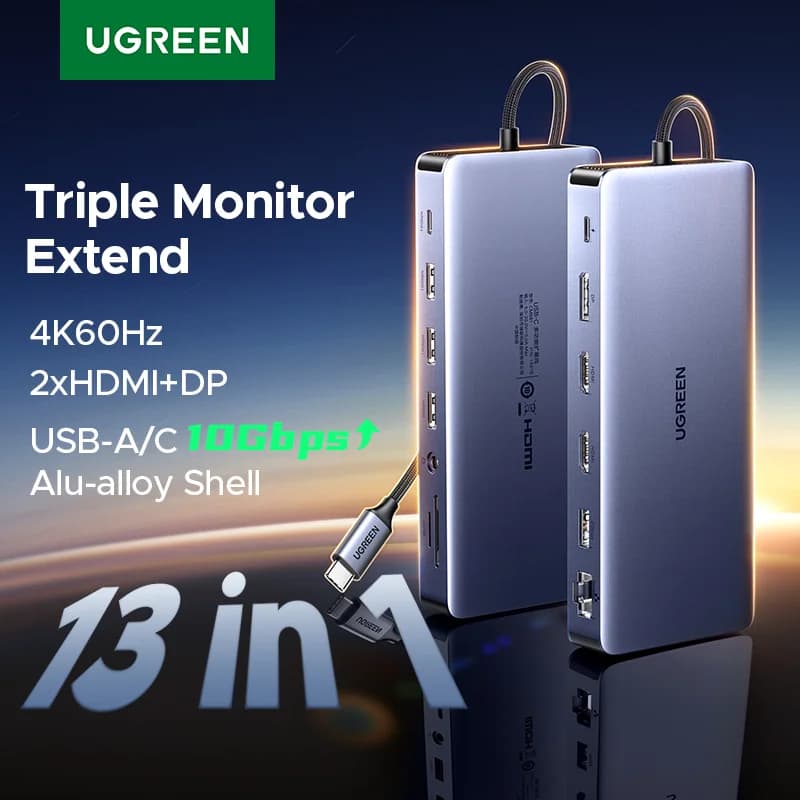 13-in-1 USB-C Dockingstation mit Triple Display und RJ45