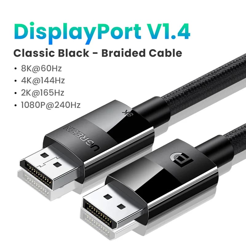 DisplayPort 1.4 Kabel, 8K/60Hz, 32.4Gbps