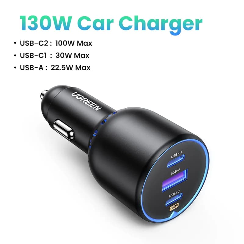 130W Dual USB-C Auto-Ladegerät