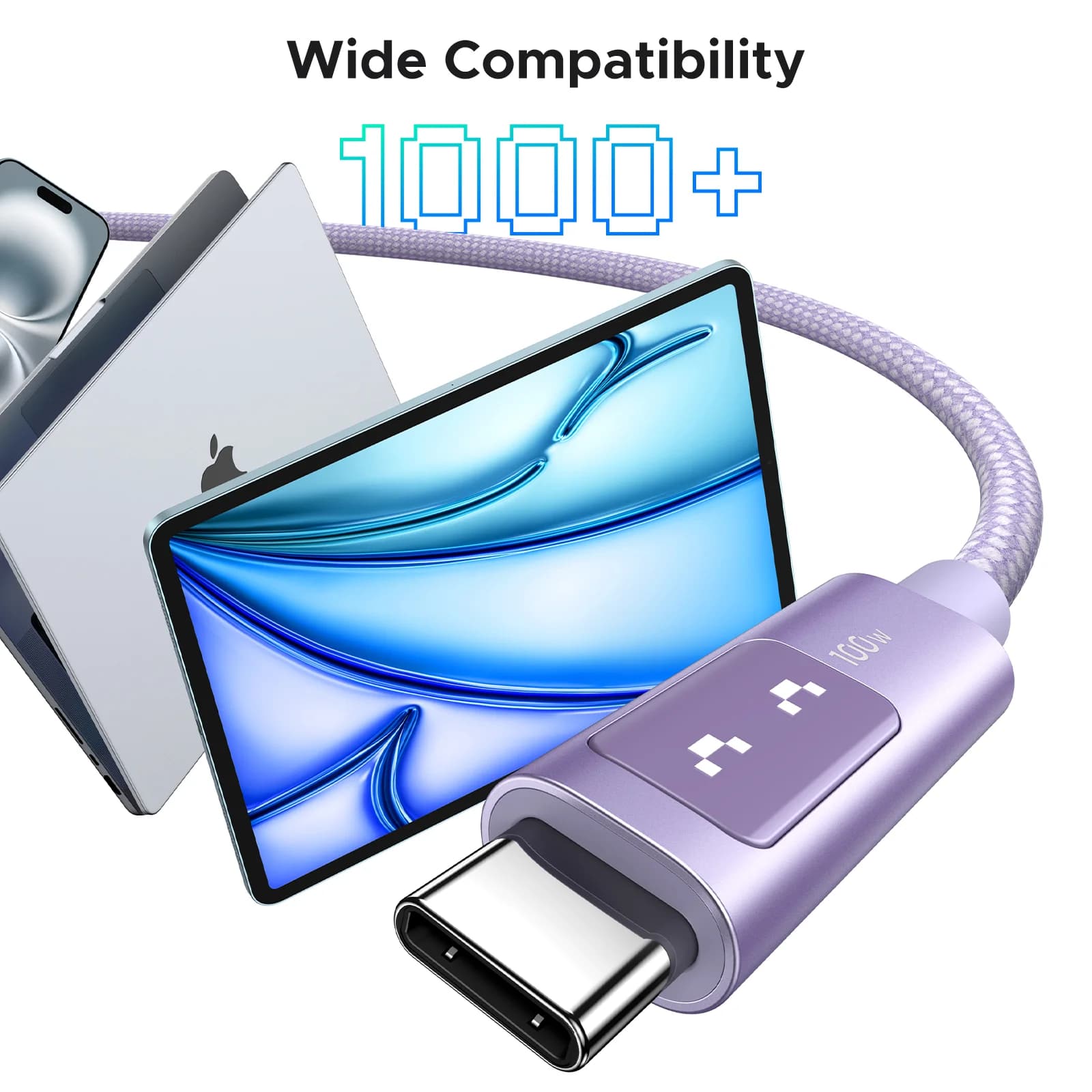 USB-C auf USB-C Kabel, 100W PD, Mehrfarbig