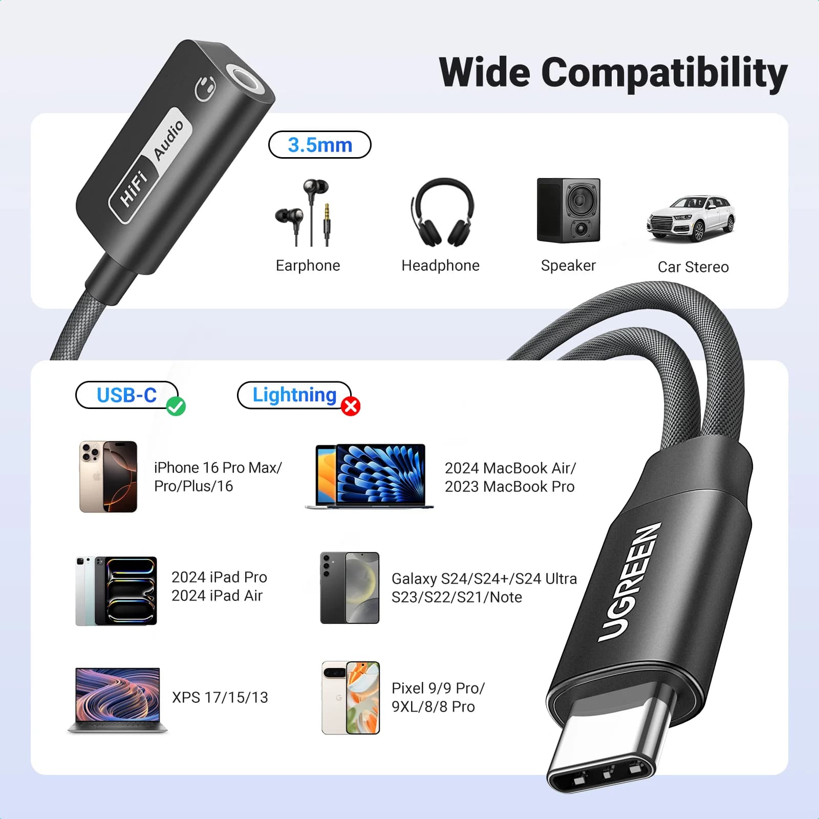 USB-C Kopfhörer- und PD-Ladeadapter