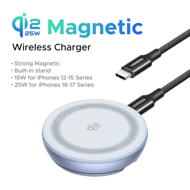 Qi2 Magnetisches Kabelloses Ladepad mit Ständer, 25W