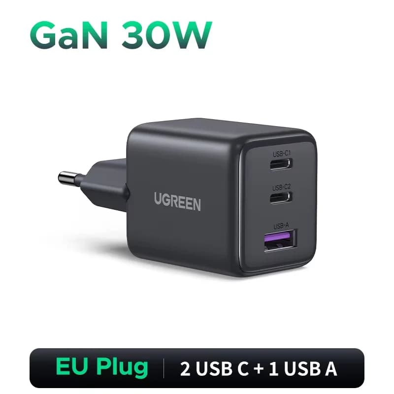 30W GaN USB-C Wandladegerät, PD 3.0