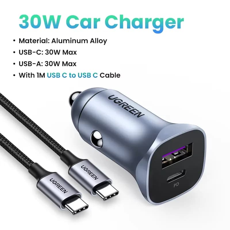 USB-C Auto-Ladegerät mit Schnellladung