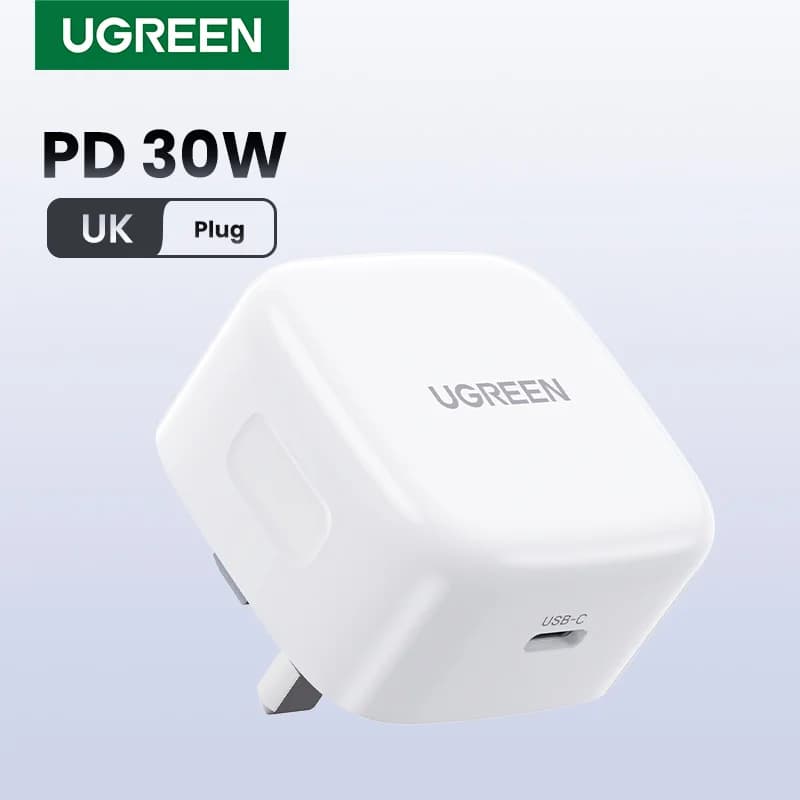 30W USB-C Schnellladegerät mit UK-Stecker
