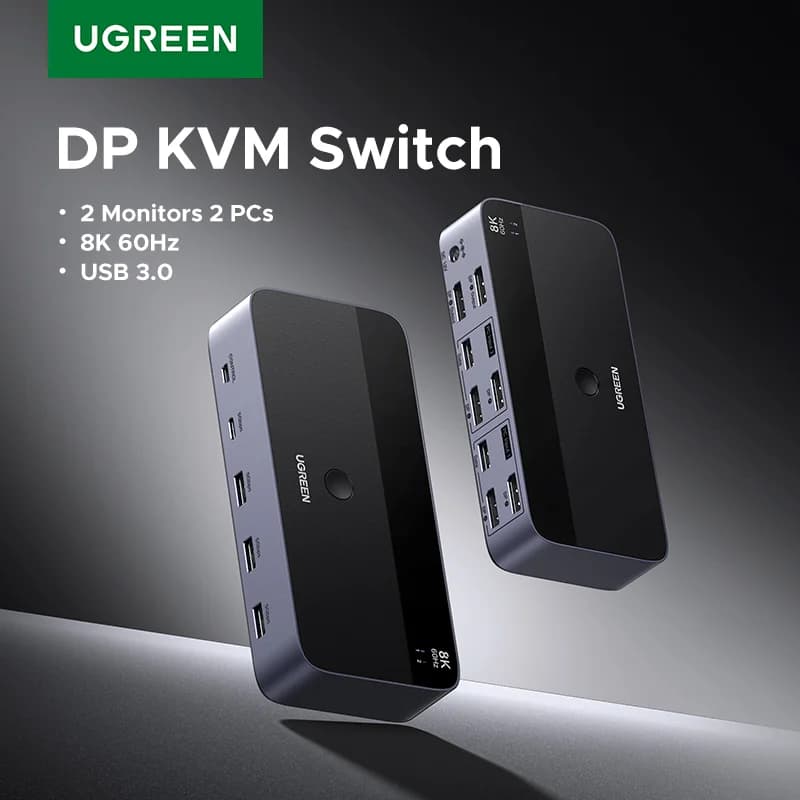 Dual-Monitor-KVM-Switch, 8K/60Hz, USB 3.0
