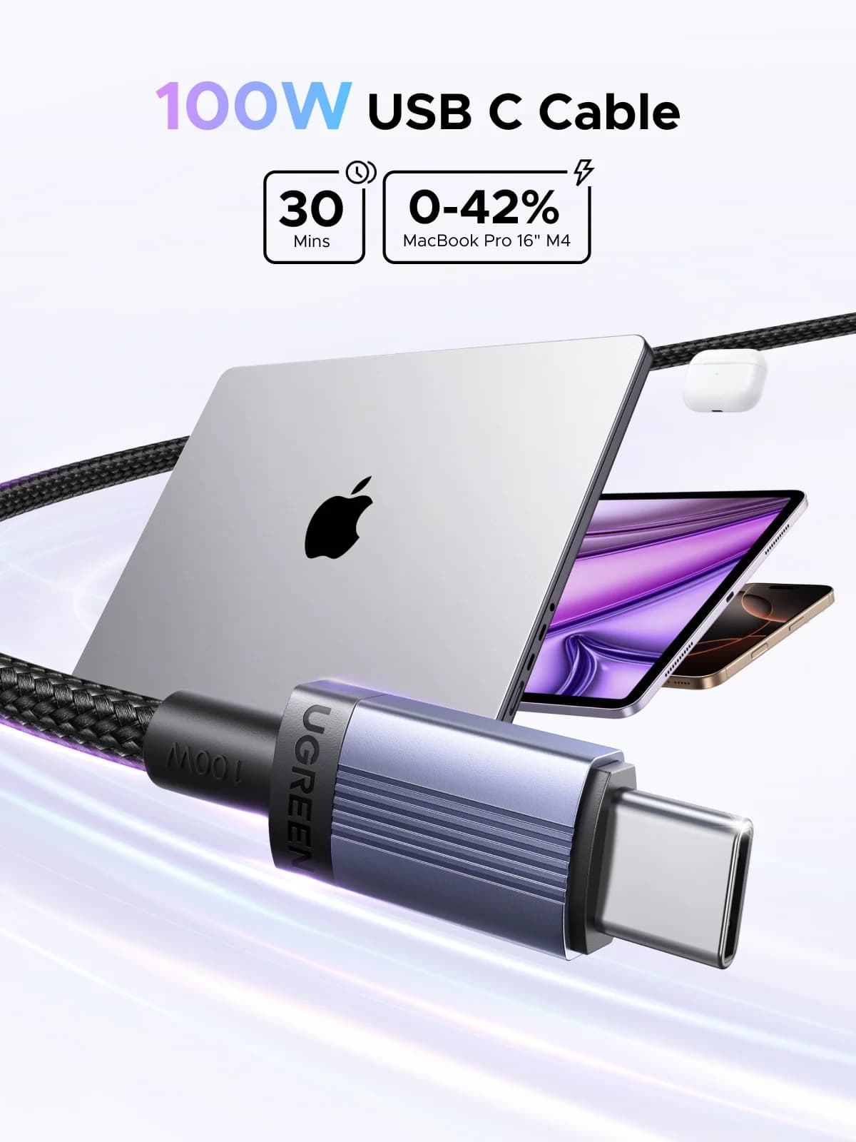 100W USB-C Schnellladekabel, 5A