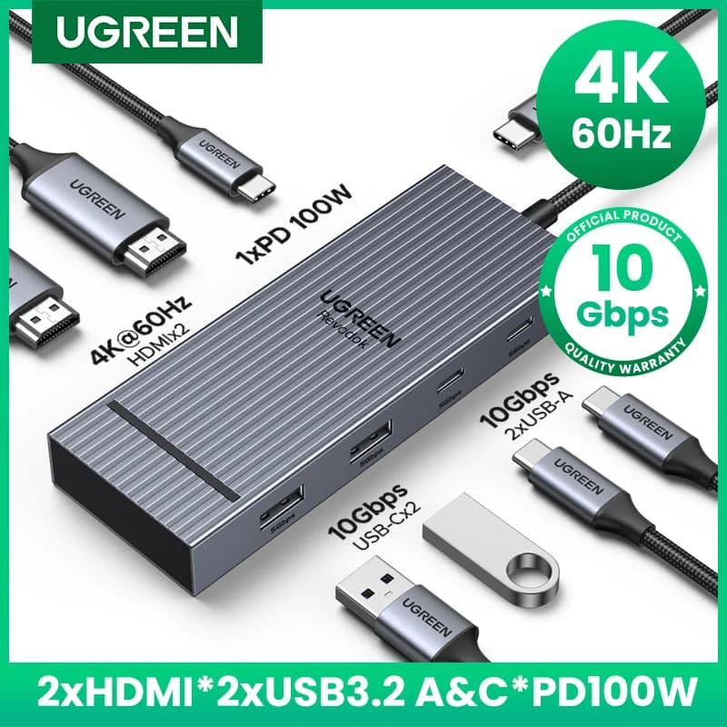 7-in-1 USB-C Hub mit Dual 4K HDMI und PD100W