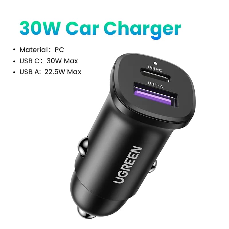 30W Schnellladen 4.0 USB-C Auto-Ladegerät