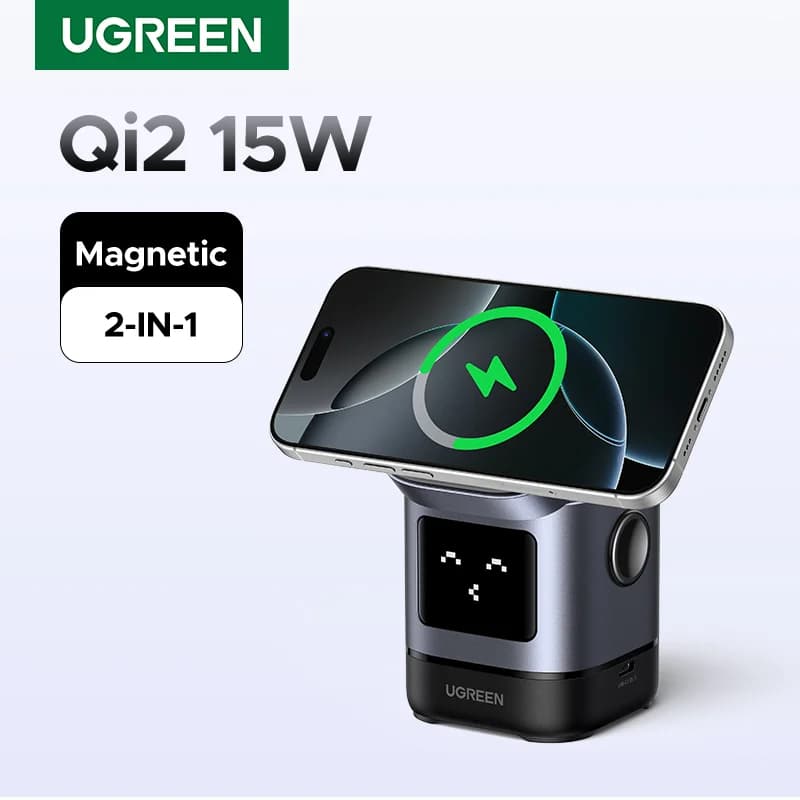 Qi2 15W magnetischer kabelloser Ladeständer mit Kabel