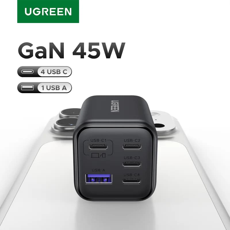 45W 5-Port GaN Schnellladegerät, PD 3.0