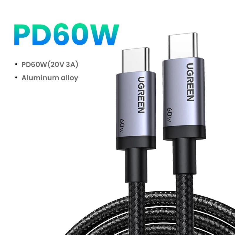 2er-Pack USB-C auf USB-C Kabel, 60W PD Schnellladen