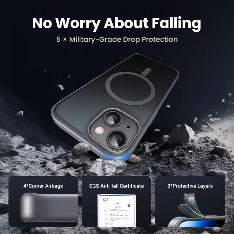Matte magnetische stoßfeste Hülle für iPhone