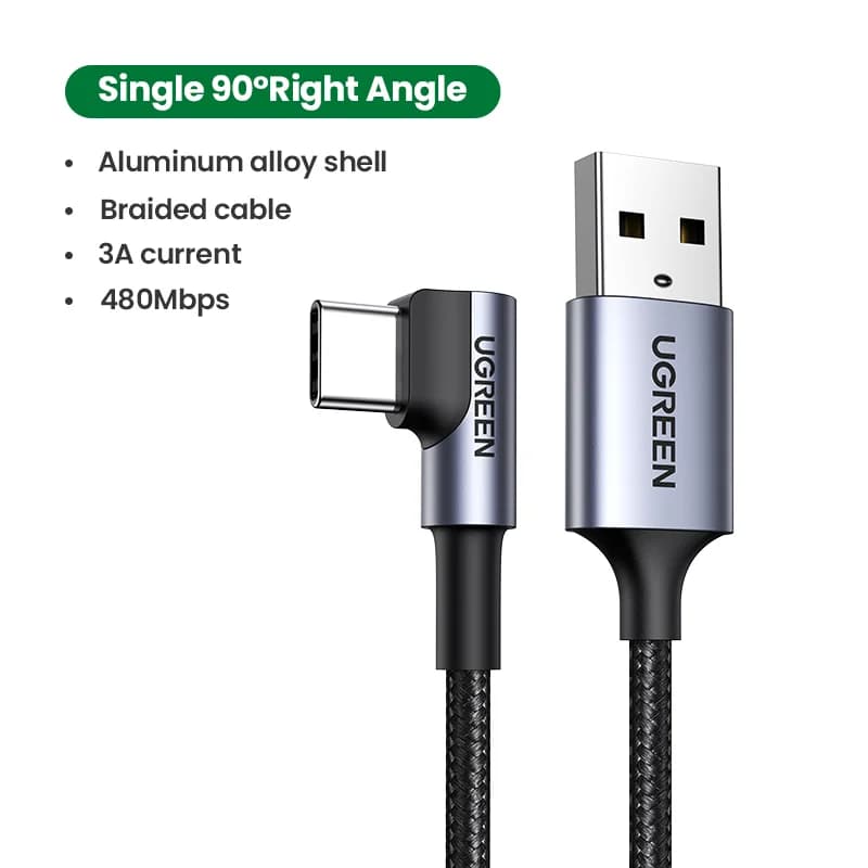 90-Grad Nylon USB-C auf USB-C Kabel