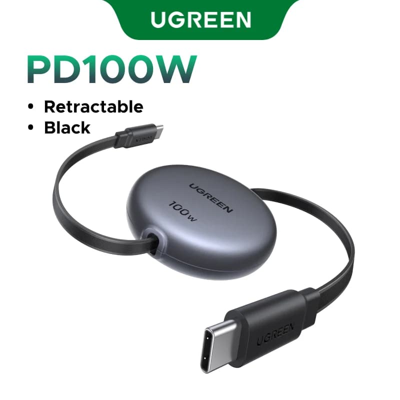 Einziehbares USB-C auf USB-C Kabel, 100W PD
