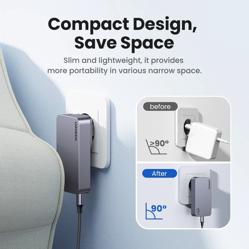 65W GaN USB-C Ladegerät mit Quick Charge 4.0