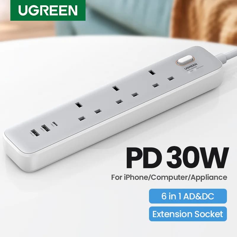 30W Desktop-Ladesteckdosenleiste mit UK-Stecker
