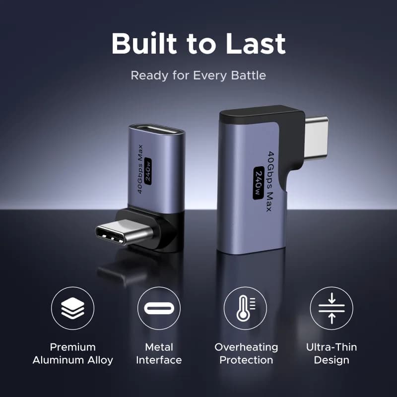 USB-C Winkeladapter, Stecker auf Buchse, 3er-Pack