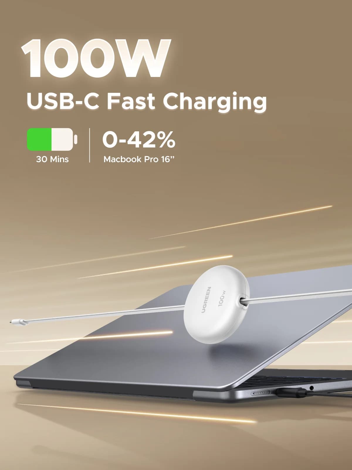 Einziehbares USB-C auf USB-C Kabel, 100W PD